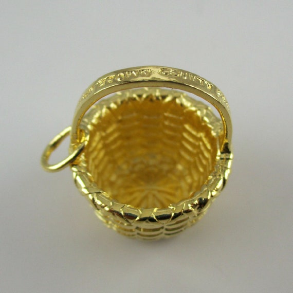 ROUND COUNTRY BASKET,  Gold Basket, Sterling Silv… - image 5