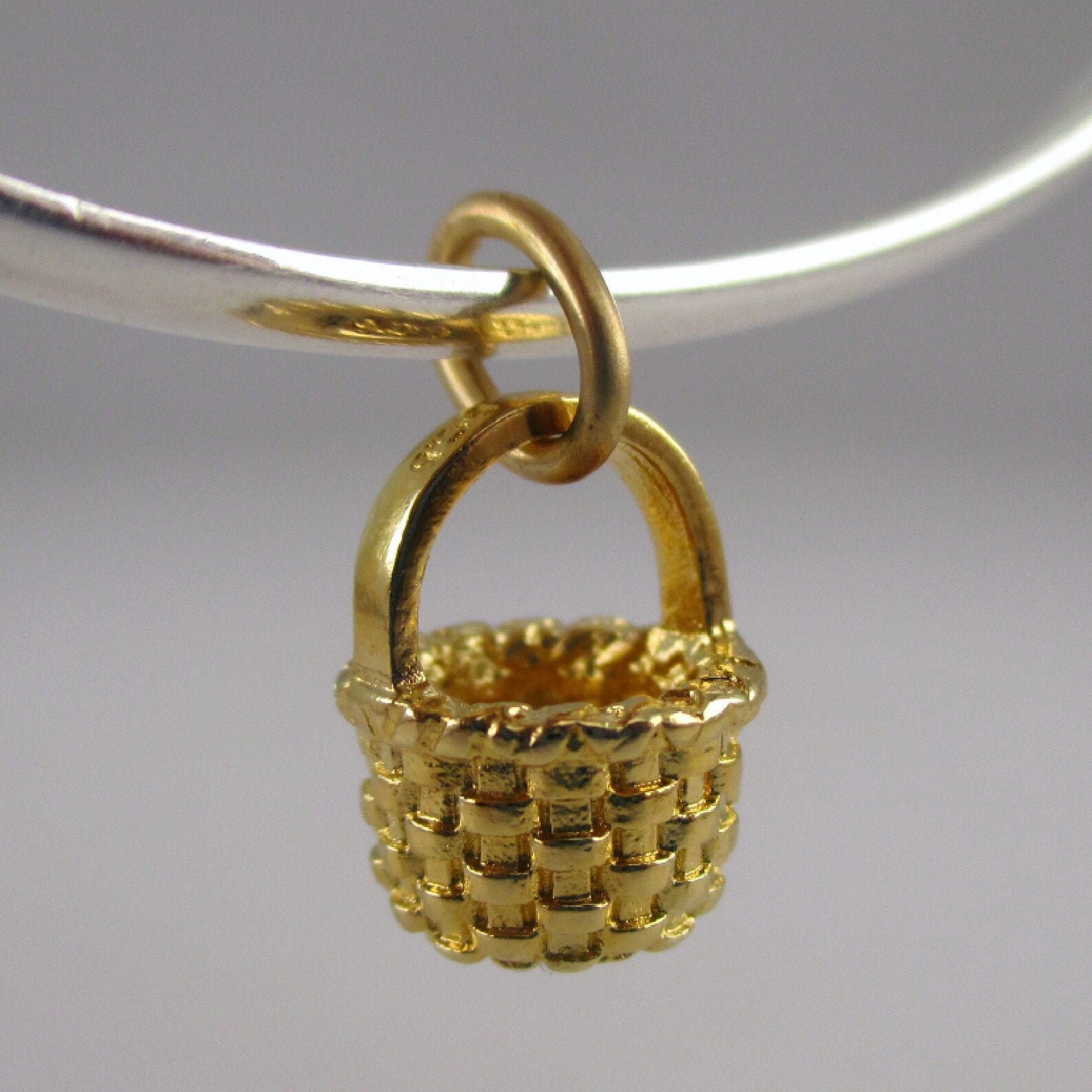 MINI BASKET CHARM Gold Basket Gold Basket Charm 14k Gold Etsy