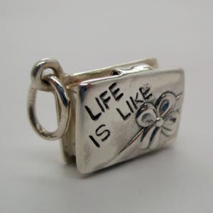 LIFE IS LIKE, A Box of Chocolates, Sterling Silver, Charms, Silver Charms, Charm Bracelet, Necklace, Pendant, Gift for Her, Chocolate Lover