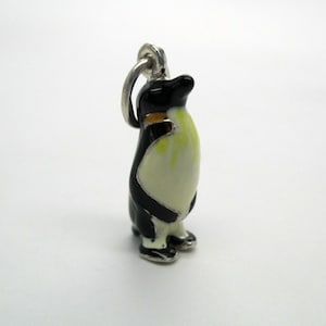 PENGUIN CHARM, Sterling Silver, Charm, Enamel, Penguin Necklace, Penguin Gift, Gift for Her, Gift for Mom, Birthday Gift, Animal Necklace