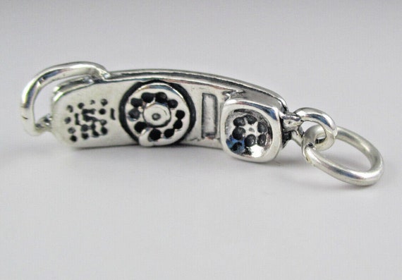 Sterling Silver Rotary Telephone Charm - image 3