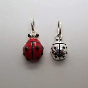 LADYBUG CHARM, Ladybug Pendant, Silver Ladybug, Enamel Ladybug, Sterling Silver, Charms, Charm Bracelet, Nature Jewelry, Insect Jewelry