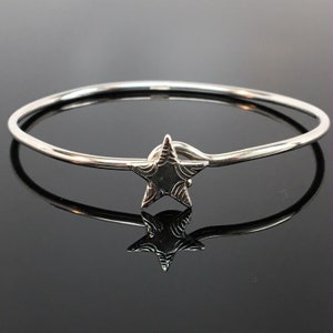 STAR BANGLE, Star Bracelet, Silver Star, Sterling Silver, Star Jewelry, Patriotic Jewelry, Summer Jewelry, Western Jewelry, Lone Star, Charm