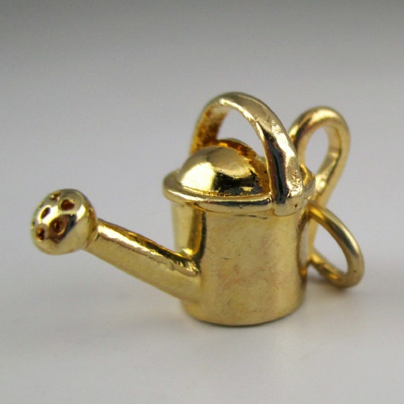 WATERING CAN, Charm, Sterling Silver, Gold Vermei… - image 1