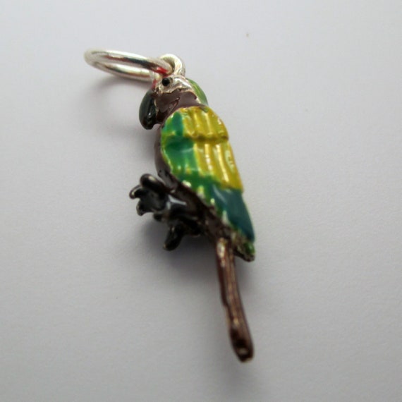 PARROT CHARM, Bird Charms, Sterling Silver, Charm… - image 2