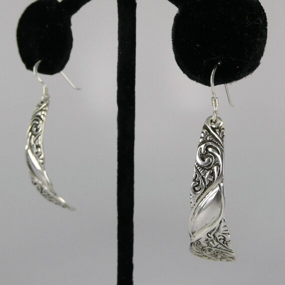 Casual Elegance Sterling Silver Scroll Design Ear… - image 6