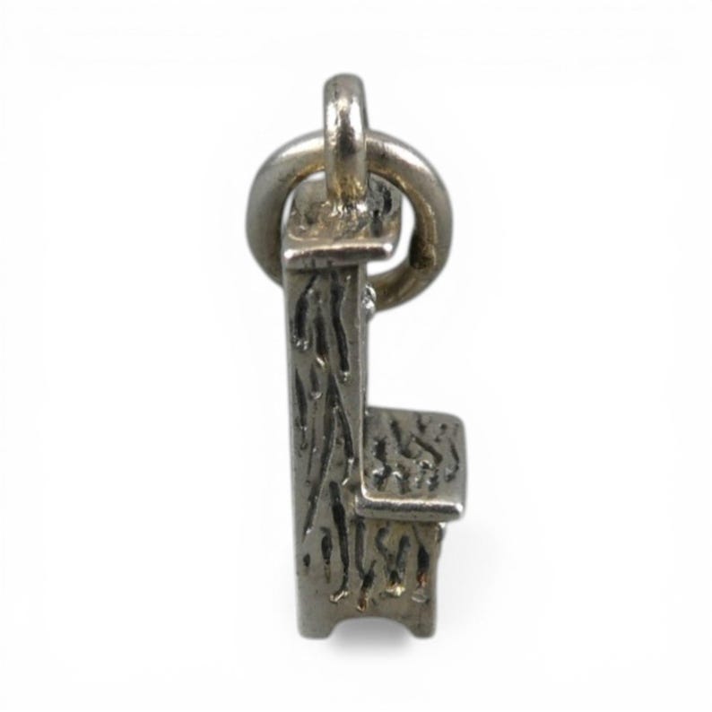 Sterling Silver Hoosier Cabinet Charm for Bracelet Small Vintage Brown County 3D image 4
