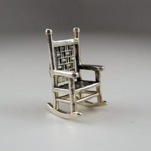 ROCKING CHAIR, Rocking Chair Charm, Sterling Silver, Charms, Necklace, Pendant, Barn Wedding, Rustic Wedding, Gift for Her, Country, Cabin