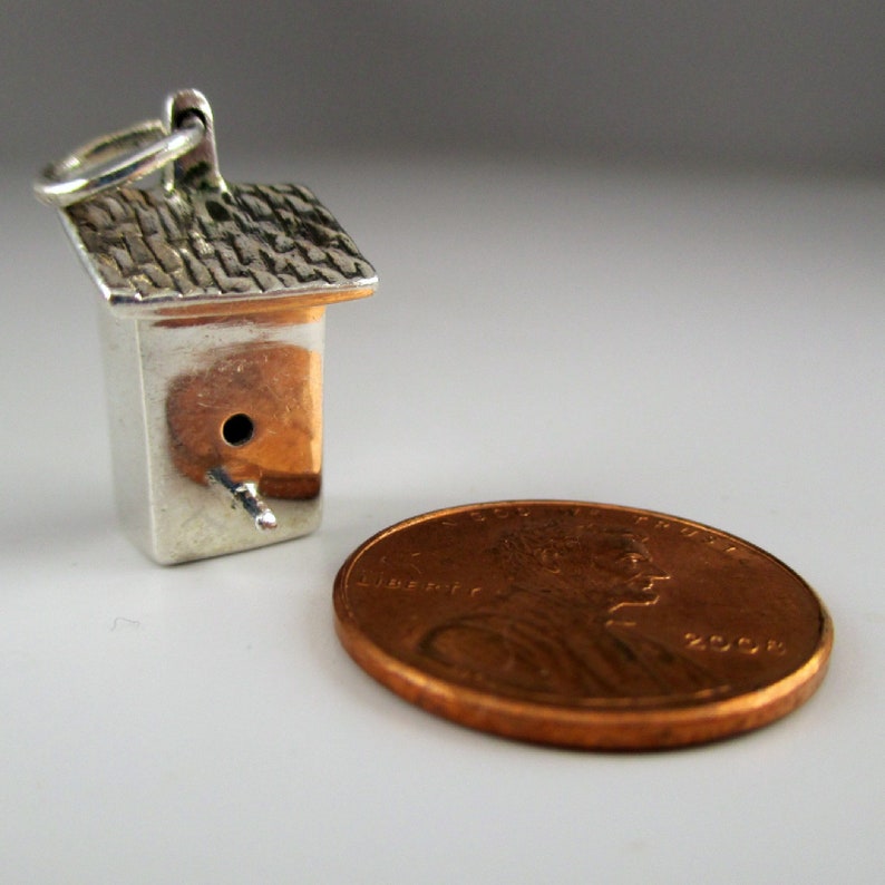 BLUEBIRD BIRDHOUSE Silver Charm Birdhouse Charm Sterling Etsy