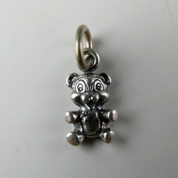 Tiny Sterling Silver Teddy Bear Charm: Jewelry Pe… - image 5