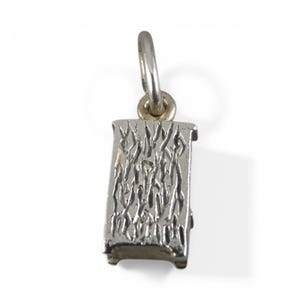 Sterling Silver Hoosier Cabinet Charm for Bracelet Small Vintage Brown County 3D image 3