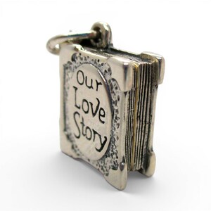 Sterling SIlver Our Love Story Box Charm for Bracelet Girlfriend Wife Gift New image 4