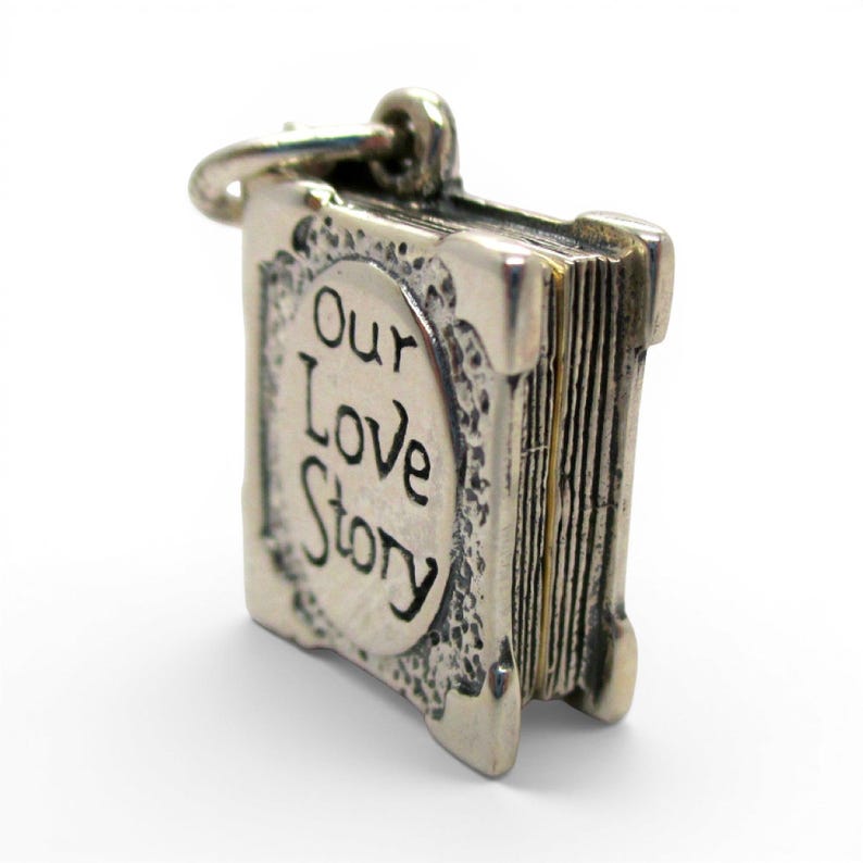 Sterling SIlver Our Love Story Box Charm for Bracelet Girlfriend Wife Gift New image 4