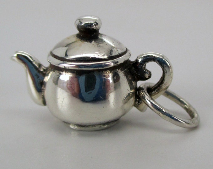 TEAPOT CHARM, Silver Teapot, Teapot Pendant, Teapot Necklace, Tea Lover