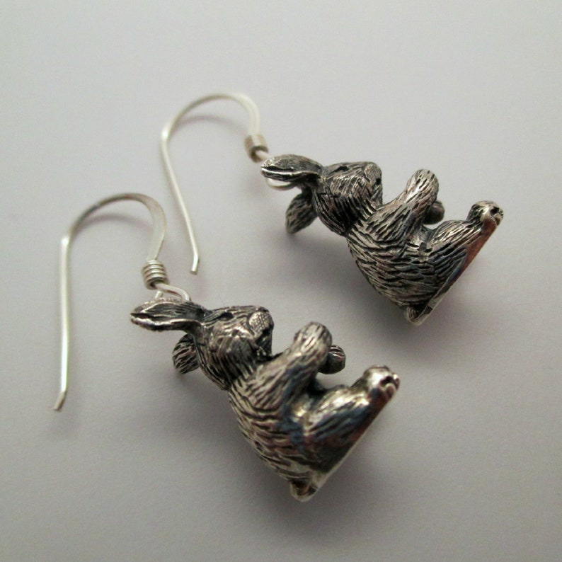 Silver rabbit earrings Clearance