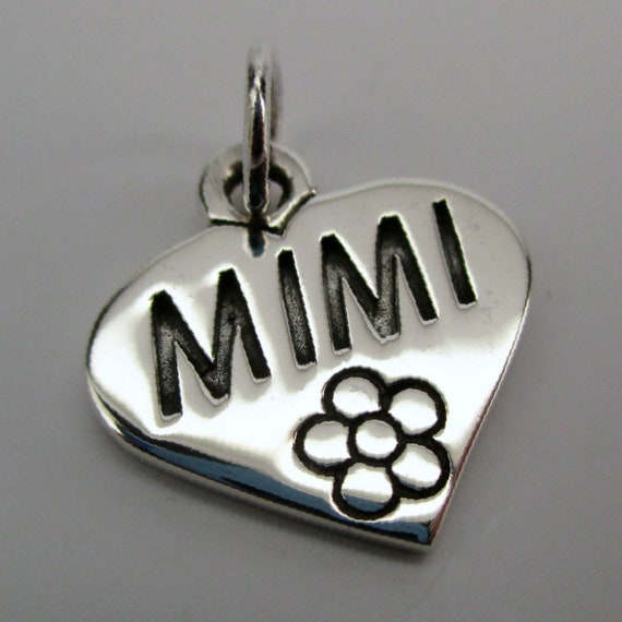 MIMI CHARM, Mimi Gift, Heart Charm, Grandma Gift,