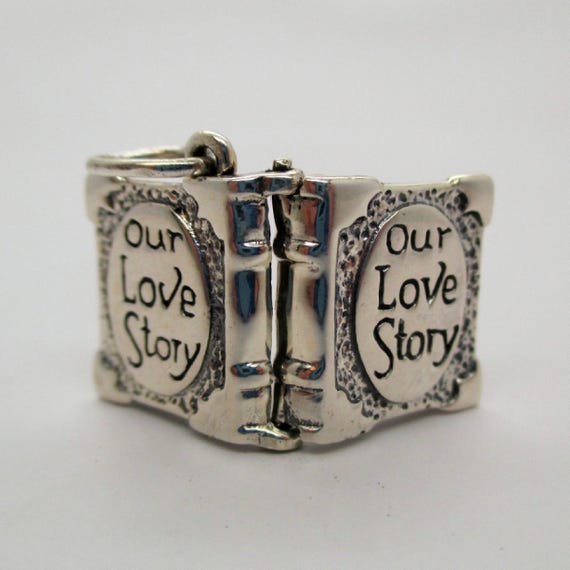 OUR LOVE STORY, Charm, Anniversary Gift, Girlfriend Gift, Gift for Her, Engagement Gift, Wife Gift, Sterling Silver, Enameled, Wedding