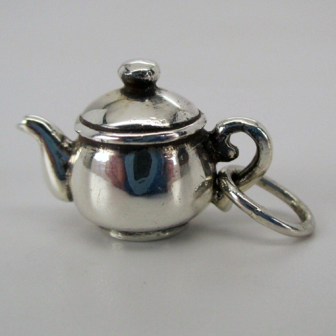 Tea Pot Chainware TEAPOT CHARM, Silver Teapot, Teapot Pendant, Teapot Necklace, Tea Lover ...