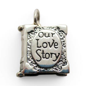 Sterling SIlver Our Love Story Box Charm for Bracelet Girlfriend Wife Gift New image 9