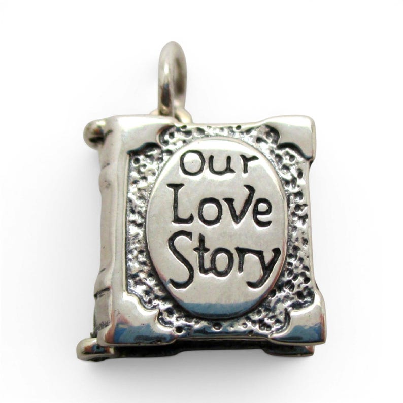 Sterling SIlver Our Love Story Box Charm for Bracelet Girlfriend Wife Gift New image 9