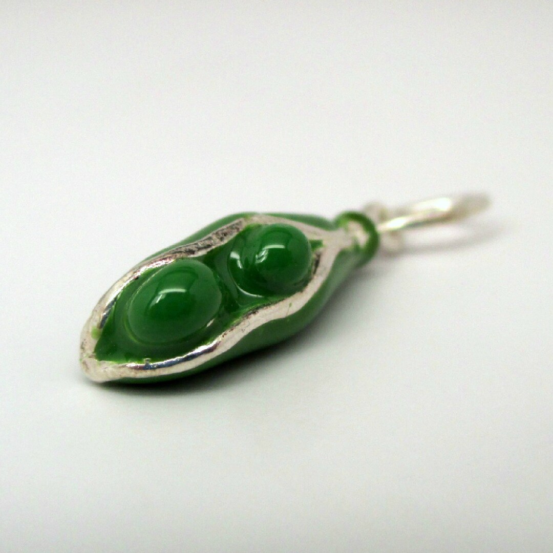 PEA POD CHARM Two Peas in a Pod Peas Charm Sterling Silver Etsy
