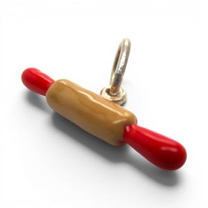 Sterling Silver Enamel Rolling Pin Charm for Bracelet Cook Baking Baker Gift New