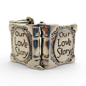 Sterling SIlver Our Love Story Box Charm for Bracelet Girlfriend Wife Gift New image 1