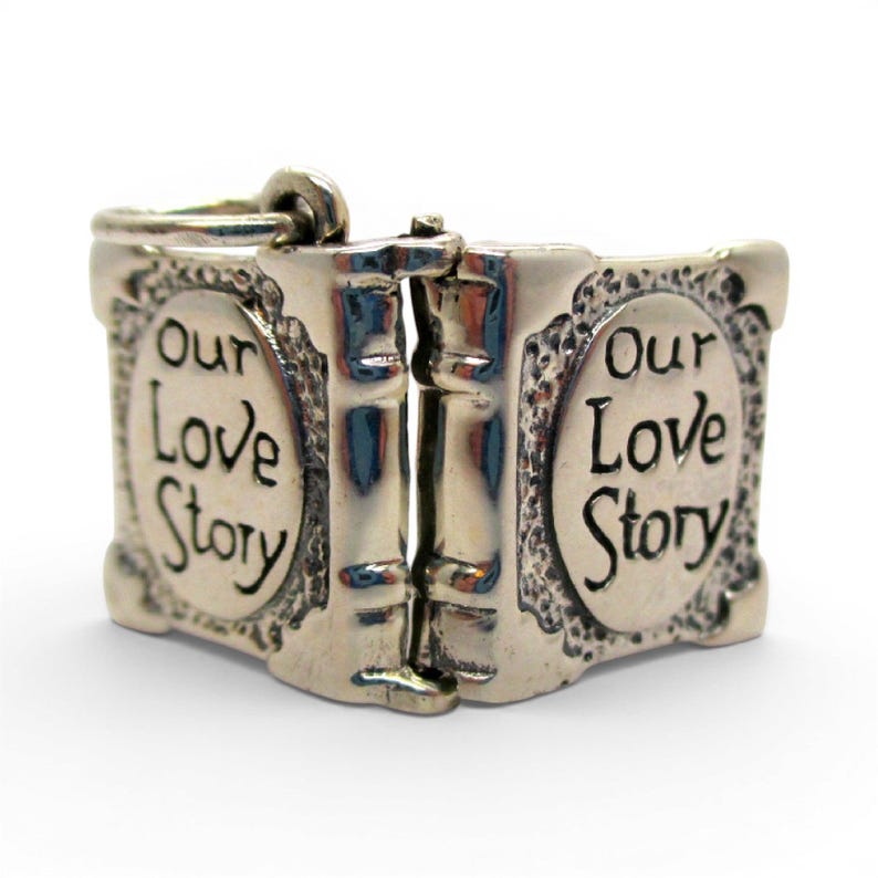 Sterling SIlver Our Love Story Box Charm for Bracelet Girlfriend Wife Gift New image 1