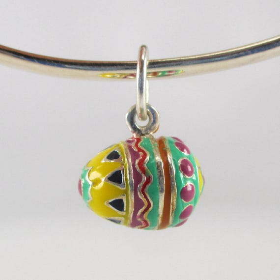 Sterling Silver Enamel Easter Egg Charm, Spring J… - image 8