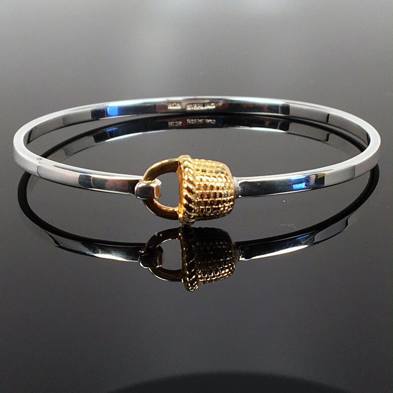 BASKET BANGLE Nantucket Basket Bracelet Sterling Silver 14k Etsy