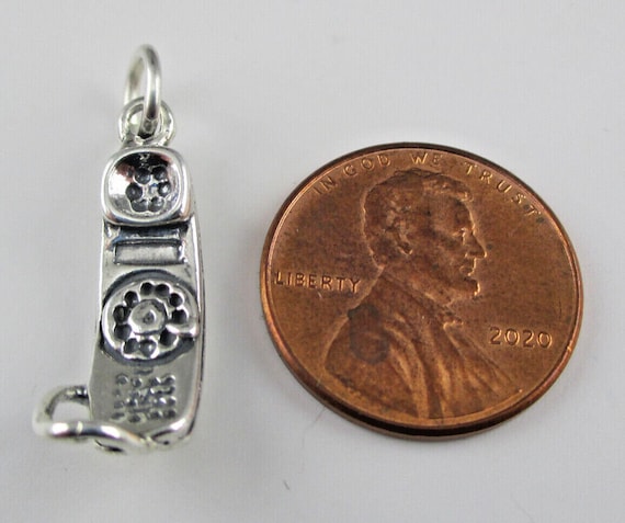 Sterling Silver Rotary Telephone Charm - image 4