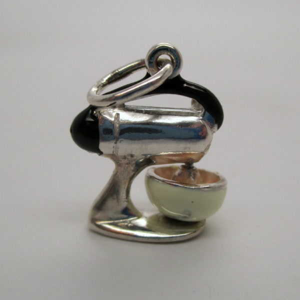 STAND MIXER CHARM, Mixer, Baking, Cooking, Culinary, Chef Gift, Sterling Silver Charm, Charm Bracelet, Necklace, Mom Gift, Gift For her