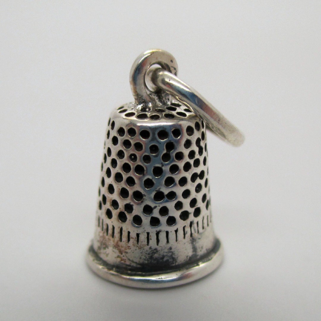 THIMBLE CHARM, Silver Thimble, Thimble Necklace, Thimble Pendant