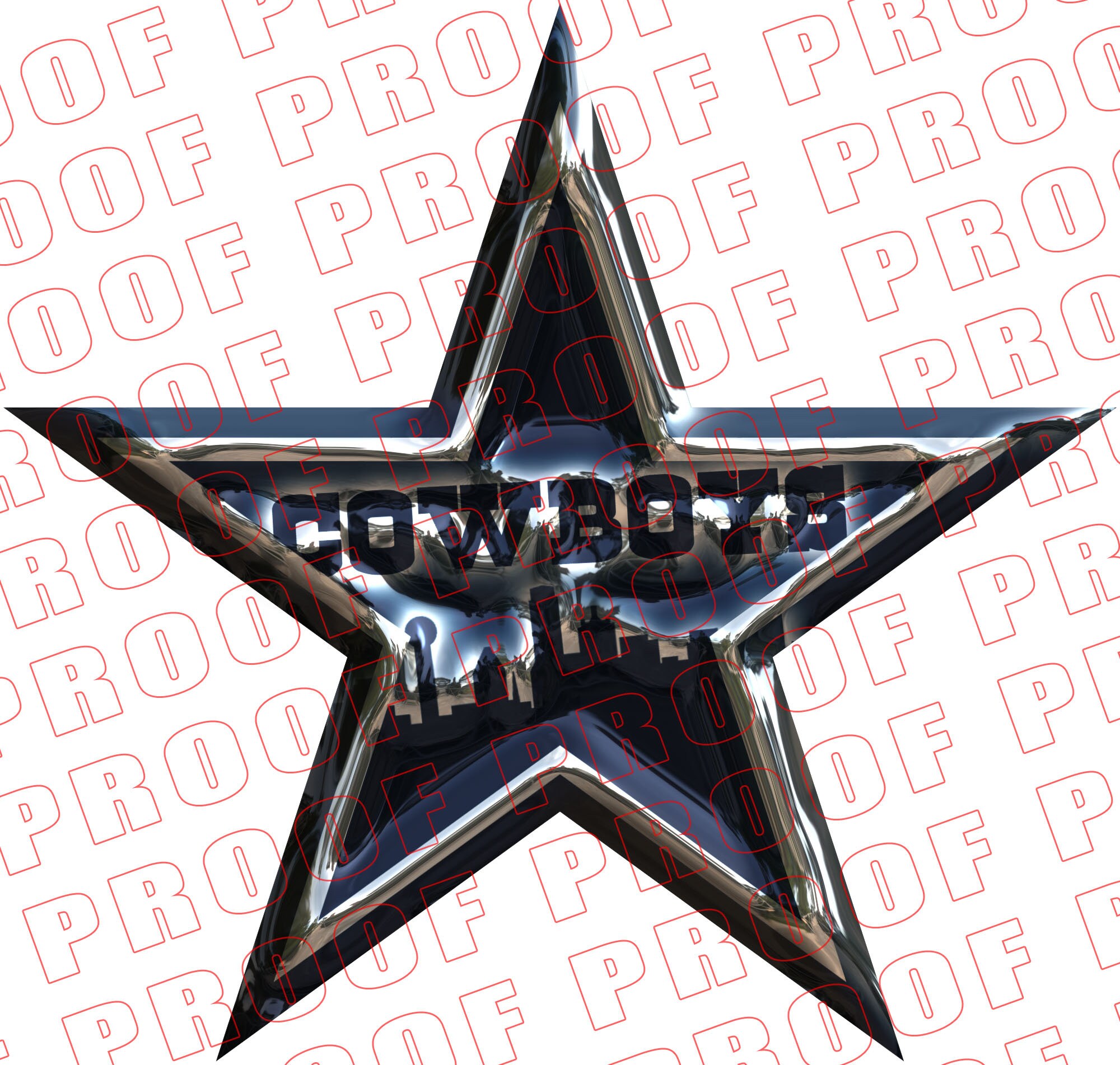 Dallas Cowboys Metal Logo look, image size:2000x1903