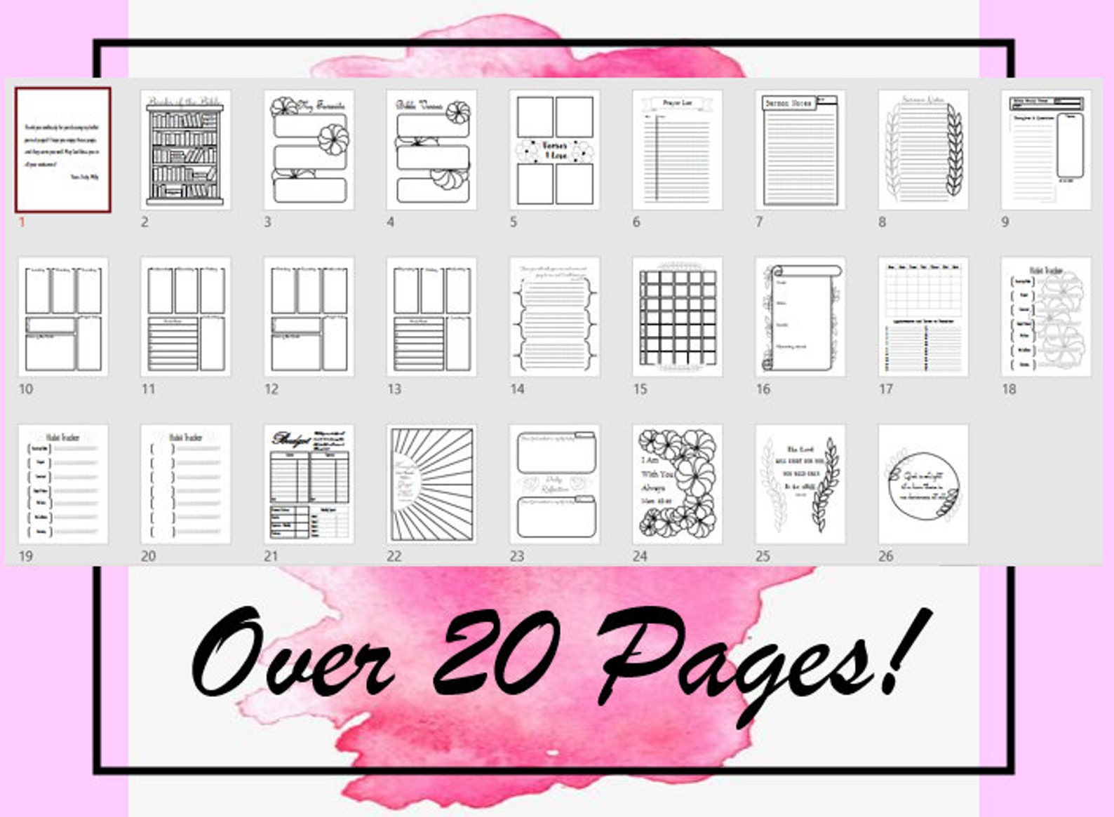 Bible Based Christian Bullet Journal Pages Bundle - Etsy