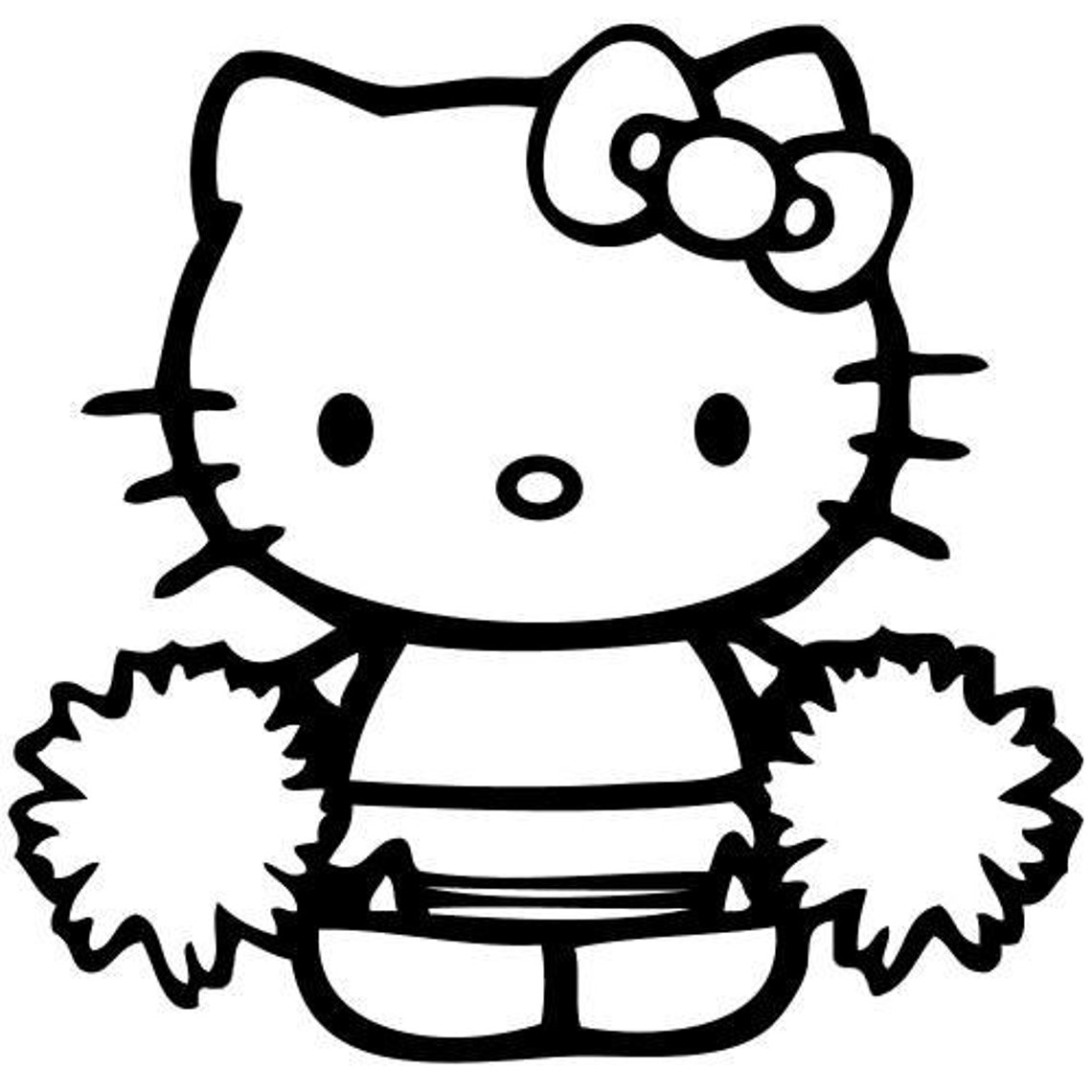 Hello-kitty-pom-pom girl Sticker | Etsy