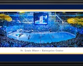 St. Louis Blues Panoramic Poster - Enterprise Center Fan Cave Picture
