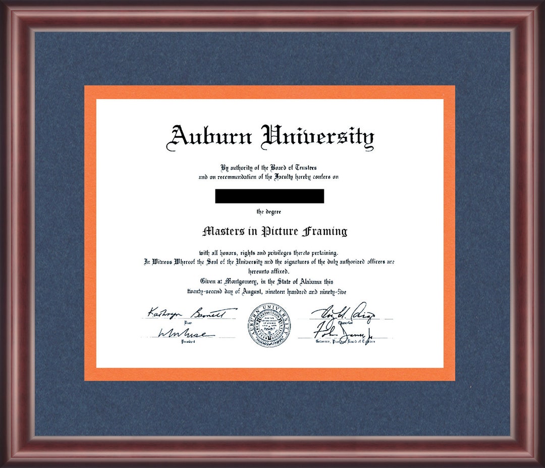 Auburn University Diploma Frame Etsy