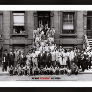 A Great Day in Harlem Jazz Portrait - Harlem, New York, 1958 Framed