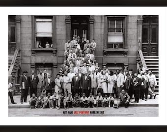 A Great Day in Harlem Jazz Portrait - Harlem, New York, 1958 Framed