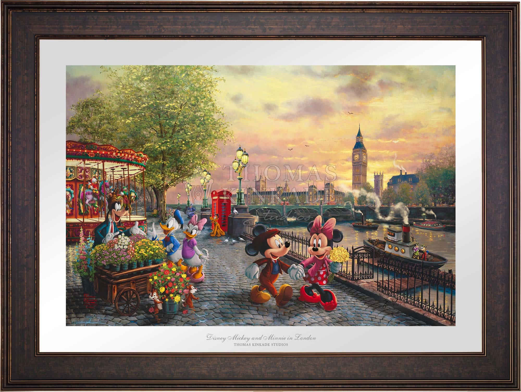 Thomas Kinkade Disney Mickey and Minnie in London - Limited