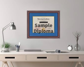 University of California Diploma Frame Document Size: 11"w x 8.5"h