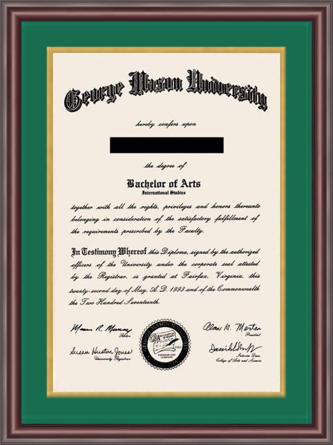 george-mason-university-diploma-framed-etsy
