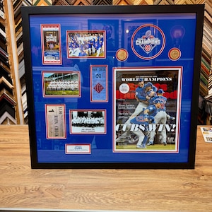 Chicago Cubs 3 times World Series Champions with tickets photos Gold Coin 29x27