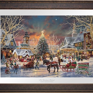 Thomas Kinkade The Christmas Festival - Limited Edition Print Framed