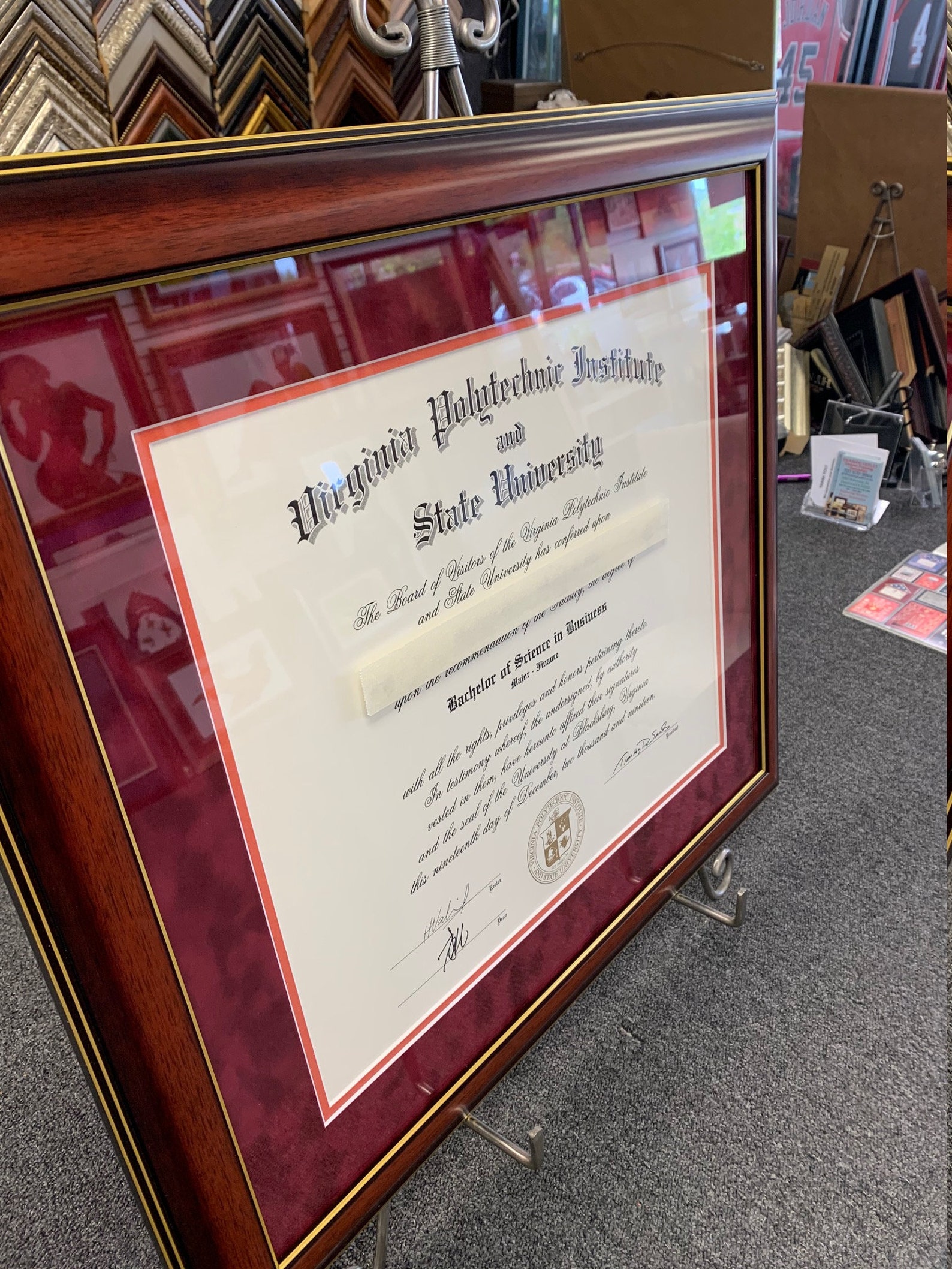 Virginia Tech Diploma Frame Etsy