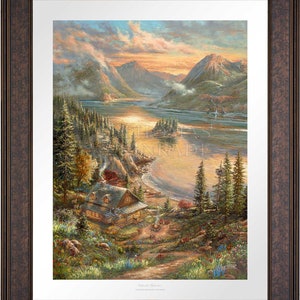 Lakeside Splendor - Limited Edition Paper Framed by Thomas Kinkade