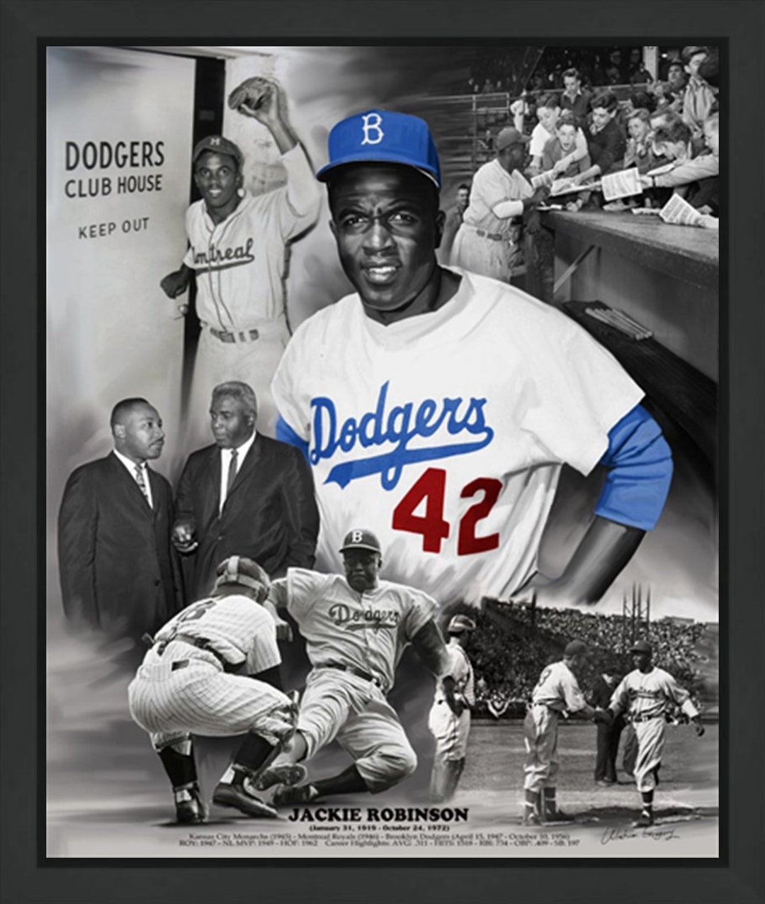 Jackie Robinson Framed - Etsy