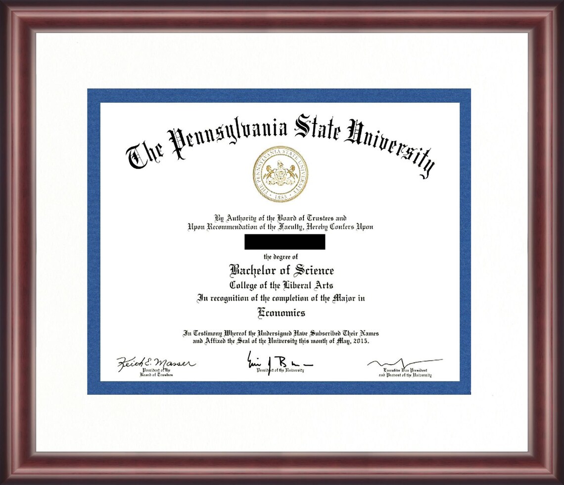 Penn State University Diploma Frame Etsy