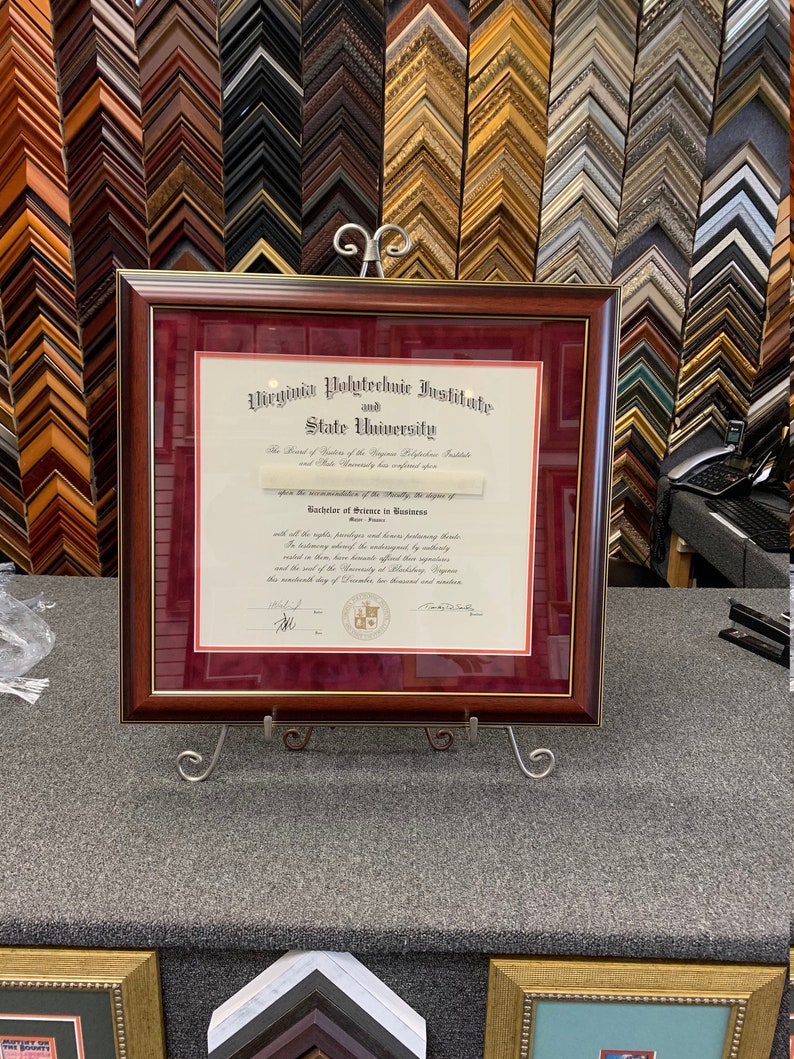 Virginia Tech Diploma Frame Etsy